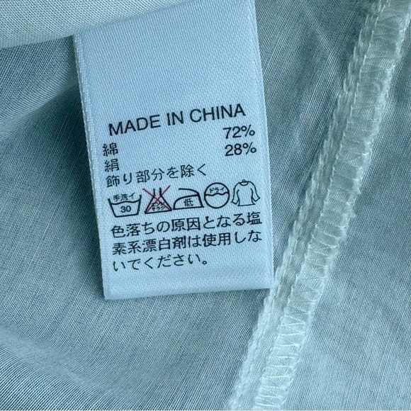 Kenneth Cole White Linen-Blend Lace-trimmed V-Neck Cap Sleeve Blouse - Picture 5 of 11